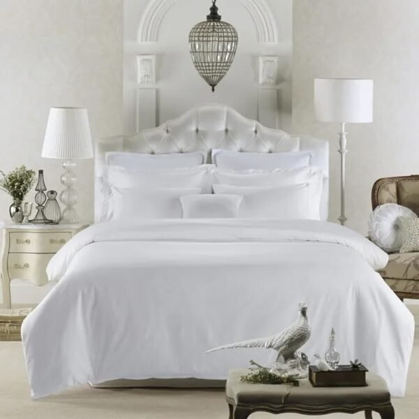 6-Piece Duvet Cover Set – Plain White - King Size